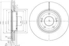 Delphi BG4011 Диск тормозной HYUNDAI iX35/SONATA (NF)/KIA SPORTAGE передний вент.D=300мм.
