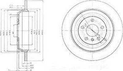 Delphi BG4031 Диск тормозной MERCEDES ML W164/R W251 280-350 05- задний не вент. D=330мм.