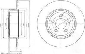 Delphi BG4074 Диск тормозной CHRYSLER 300C 04- задний не вент.