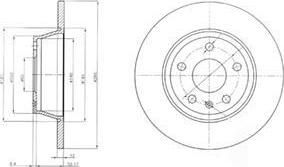 Delphi BG4089 Диск тормозной AUDI TT 1.8-3.2 06- задний не вент.D=286мм.