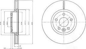 DELPHI Диск тормозной передний вентилируемый FORD S-MAX 06-/MONDEO IV 07-/VOLVO S60/S80/XC70 06- (цена за 1 шт., в упак. 2 шт.) (1379965, BG4094)