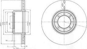 Delphi BG4102 Диск тормозной IVECO DAILY III задний (294x24) с кольцом АБС