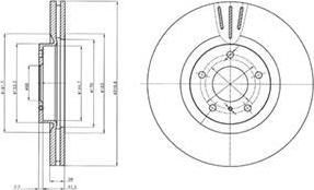 Delphi BG4107 тормозной диск на NISSAN MURANO (Z50)