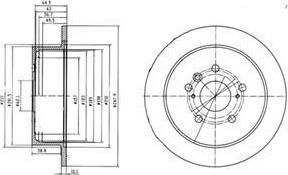 DELPHI Диск торм. зад.[288x10] 5 отв.(min 2) (BG4180)