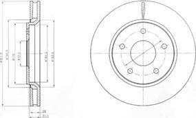 Delphi BG4248 Диск тормозной CHRYSLER VOYAGER IV 07- передний