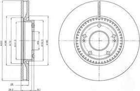 Delphi BG4251 Диск тормозной HYUNDAI i30 07- R16 передний вент.D=300мм.