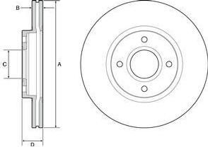 Delphi BG4569C тормозной диск на FORD TRANSIT COURIER Kombi