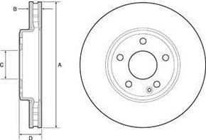 Delphi BG4646C тормозной диск на MERCEDES-BENZ B-CLASS (W246, W242)