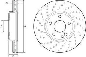 Delphi BG4657C тормозной диск на MERCEDES-BENZ B-CLASS (W246, W242)