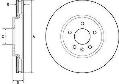 Delphi BG4672C тормозной диск на OPEL ZAFIRA TOURER C (P12)