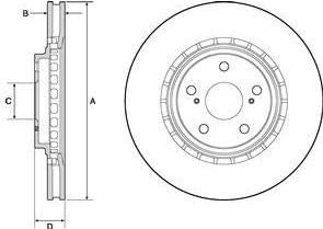 Delphi BG4691C тормозной диск на TOYOTA RAV 4 IV (WWA4_, AVA4_, ZSA4_, ALA4_)