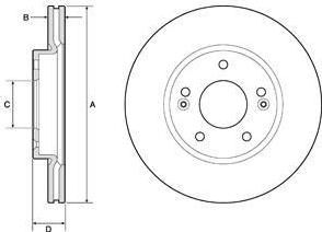 Delphi BG4745C тормозной диск на HYUNDAI i30 (GD)