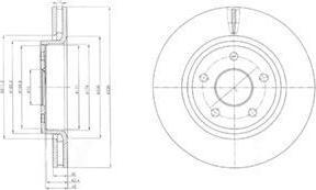 Delphi BG9058 Диск тормозной JEEP COMMANDER/GRAND CHEROKEE III 05- передний