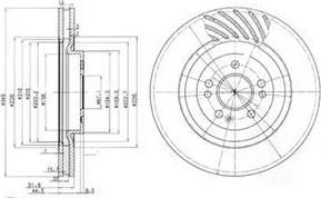 DELPHI Диск торм. пер. вент.[345x32] 5 отв. (BG9759)