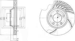 Delphi BG9950 тормозной диск на VW TOUAREG (7LA, 7L6, 7L7)