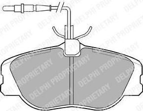 DELPHI Комплект тормозных колодок, диско (LP909)