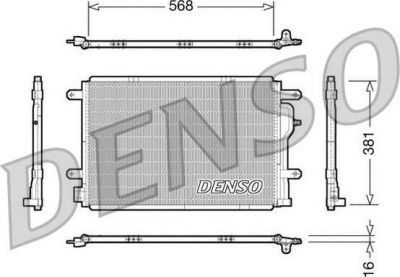 DENSO Конденсор AUDI A6 1,8T/2,4/1,9TDI/3,0 -2005 (8E0260403H, DCN02004)