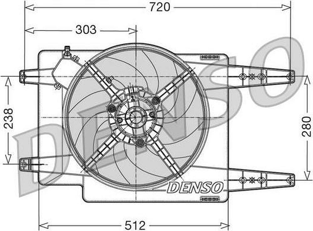 Denso DER01017 вентилятор, охлаждение двигателя на ALFA ROMEO 164 (164)