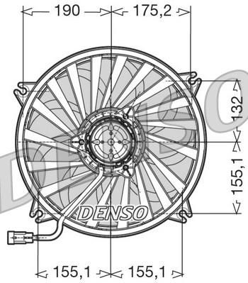 DENSO Вентиляторы охлаждения двигателя CITROEN C5 2.0 Hdi 01-> (9635466180, DER07005)