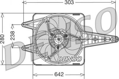 Denso DER09029 вентилятор, охлаждение двигателя на FIAT UNO (146A/E)