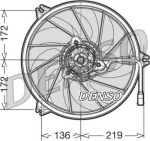 DENSO Вентиляторы охлаждения двигателя PEUGEOT 206 1.1-1.6 00-> (1253C9, DER21010)
