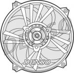 DENSO Вентилятор охлаждения двигателя PSA 406, 607 (1250F8, DER21013)