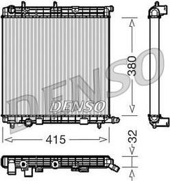 DENSO Радиатор охлаждения CITROEN C2 1.1 / 1.4 C3 1.1i / 1.4i / 1.6i (1330C0, DRM07010)