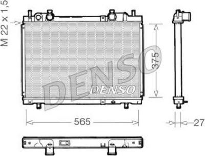 Denso DRM09025 радиатор, охлаждение двигателя на FIAT BRAVO I (182)