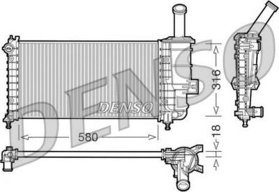 Denso DRM09100 радиатор, охлаждение двигателя на FIAT PUNTO (188)