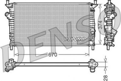 Denso DRM10074 радиатор, охлаждение двигателя на FORD FOCUS II седан (DA_)