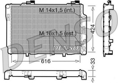 DENSO Радиатор охлаждения MERCEDES C 180 / 200 220 AC A/T (W 202) (2025006703, DRM17071)