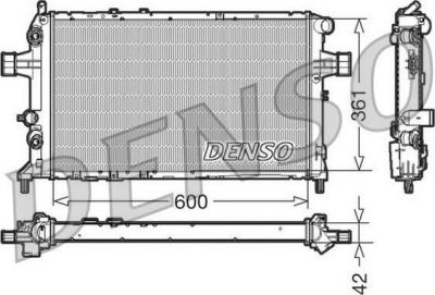 DENSO Радиатор охлаждения OPEL Astra G/Zafira 2,0TDI 98-04 (с АС) (1300407, DRM20016)