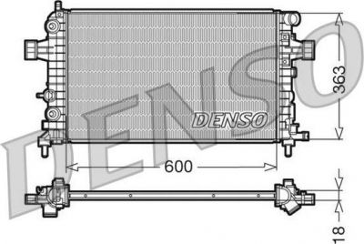 DENSO Радиатор охлаждения OPEL Astra H/Zafira B 1,2/1,4/1,8L 16V(Z12XEP/Z14XEL/Z14XEP/Z18XE) 04-> (1300265, DRM20101)