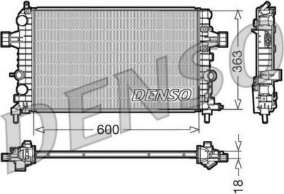 DENSO Радиатор охлаждения Opel Astra H, Zafira B 1.6-1.8 04- (1300266, DRM20103)