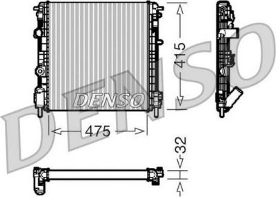 DENSO Радиатор основной RENAULT Logan с кондиционером (DRM23014)