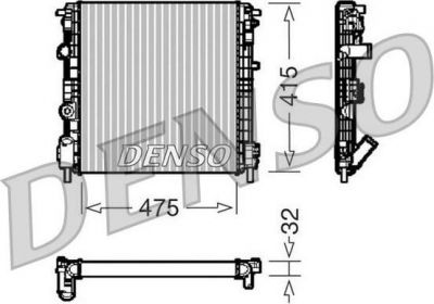 Denso DRM23015 радиатор, охлаждение двигателя на RENAULT LOGAN I универсал (KS_)