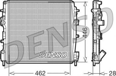 DENSO Радиатор охлаждения Renault Kangoo, Nissan Kubistar 1.2-1.9DCi 01> (8200240818, DRM23018)