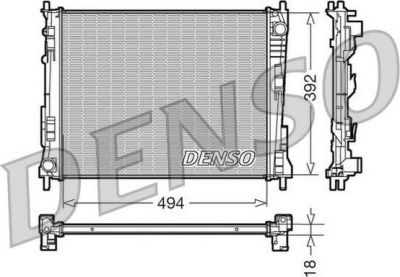 Denso DRM23078 радиатор, охлаждение двигателя на RENAULT TWINGO II (CN0_)