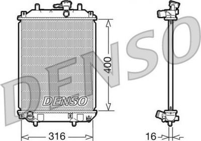 Denso DRM35001 радиатор, охлаждение двигателя на DAIHATSU CUORE VI (L251, L250_, L260_)