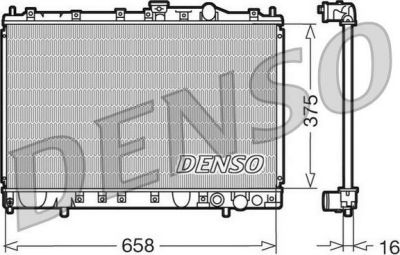 DENSO Радиатор охлаждения 658*375*16 Mitsubishi Colt IV 1.6-1.8 92-96 (DRM45002)