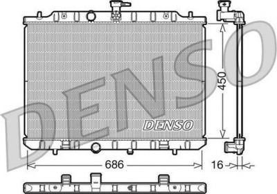 DENSO Радиатор системы охлаждения Nissan XTrail (T31) 2.0i 16V 07 (21400JG40A, DRM46009)