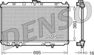 DENSO Радиатор охлаждения Nissan Almera N16 1.5/1.8 00->/Primera P12 1.6/1.8 02-> механ. кор (21410BM402, DRM46012)