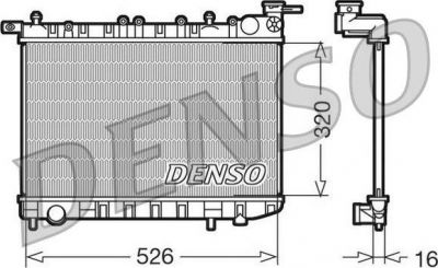 DENSO Радиатор охлаждения NISSAN ALMERA (N15) 1.4/1.6 95-00 (214100M100, DRM46015)