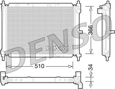 Denso DRM46038 радиатор, охлаждение двигателя на NISSAN MICRA III (K12)