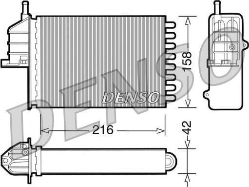 Denso DRR09080 теплообменник, отопление салона на FIAT SEICENTO / 600 (187)