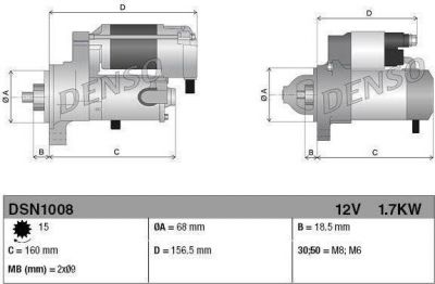 Denso DSN1008 стартер на OPEL MOKKA