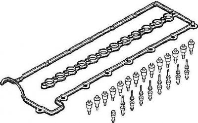 ELRING Прокладка клапанной крышки E90/E39/E60/E38/E65/X5(E53/E70) 2,5D/3,0D(M57) 00-> (11122247447, 157.680)