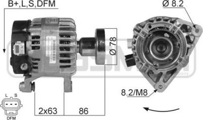 Era 210013 генератор на FORD FOCUS седан (DFW)