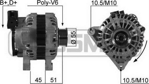 Era 210142 генератор на FIAT ULYSSE (220)