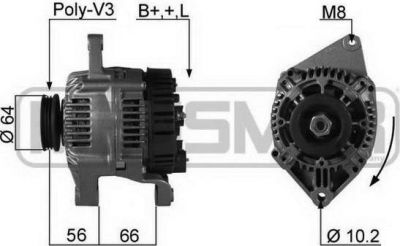 Era 210146 генератор на RENAULT MEGANE I (BA0/1_)